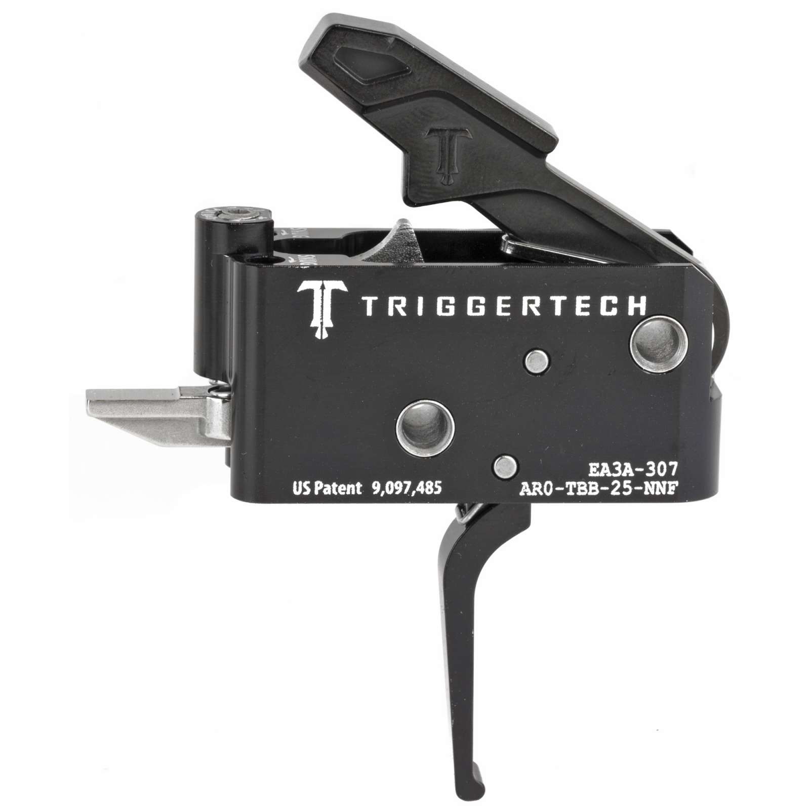 Trigger Tech AR15 Adaptable Flat Trigger 2 Stage 2.5-5 Lbs Black