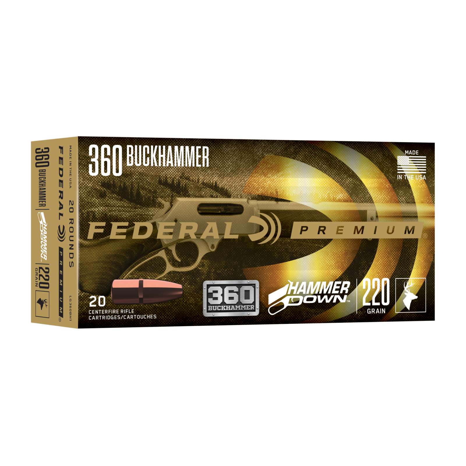 Federal 360 Buckhammer Hammerdown 220GR Ammo 20RD