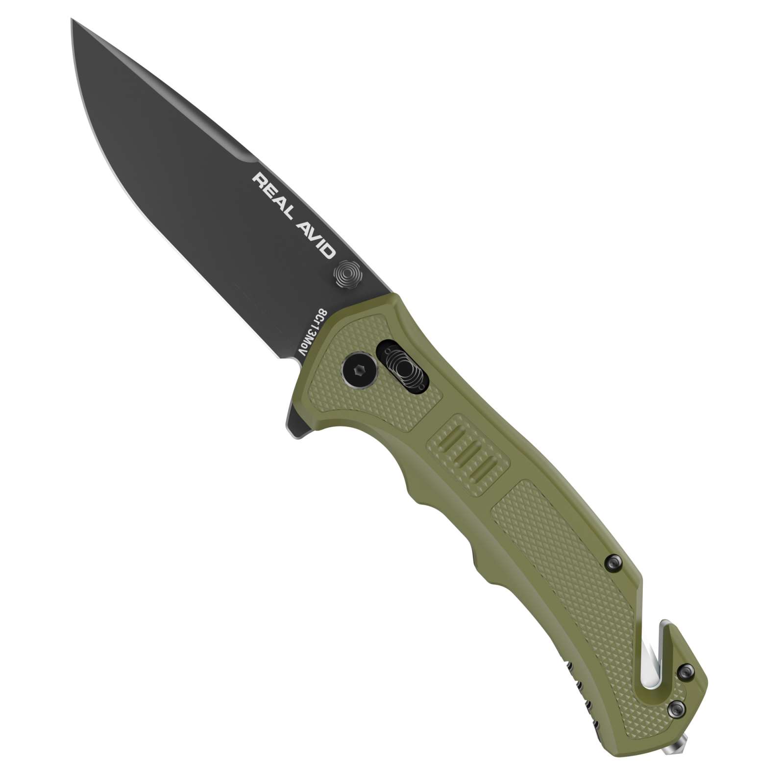 Real Avid RAV-4 Assisted Folding Knife 3.25 Green Nylon