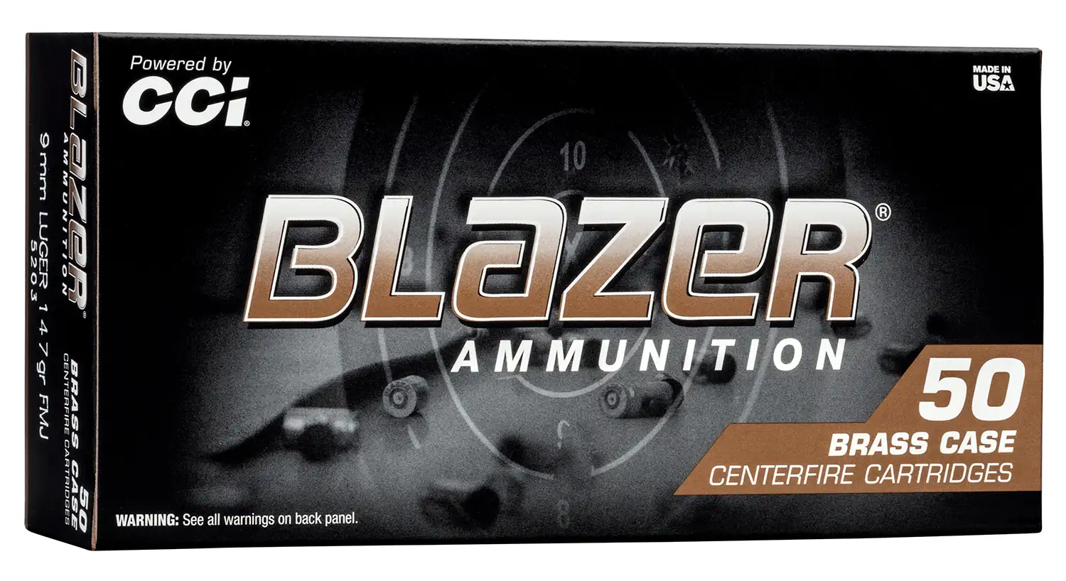 Cci Blazer Brass 9MM 147 Tmj 50/10