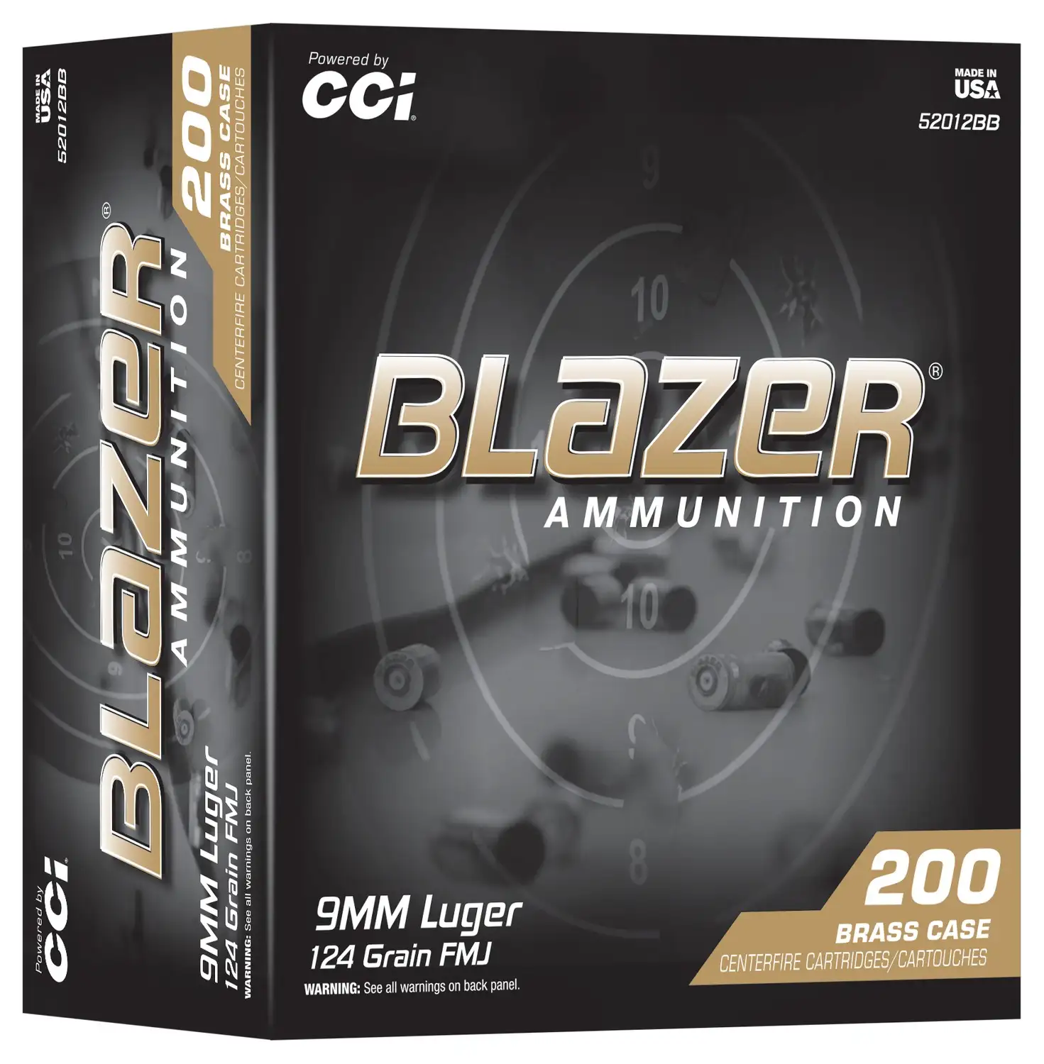 Cci Blazer Brass 9MM 124GR Full Metal Jacket 200 Round Tray