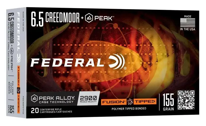Federal 6.5 Creedmoor Peak 155GR Fusion Tipped 20RD Box
