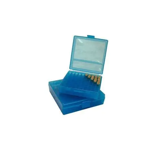 Mtm Ammo Box 100 Round Flip-top 41/44/45LC Clear Blue