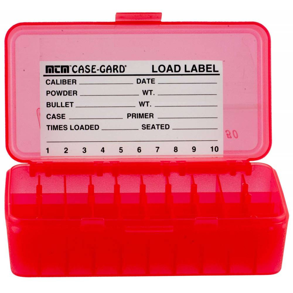 Mtm Case Gard Flip-top Ammo Box 50 Round 41/44/45LC Clear Red