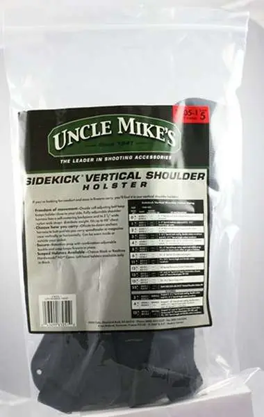 Uncle Mikes Vertical Shoulder Holster Size 5 Right Hand Black