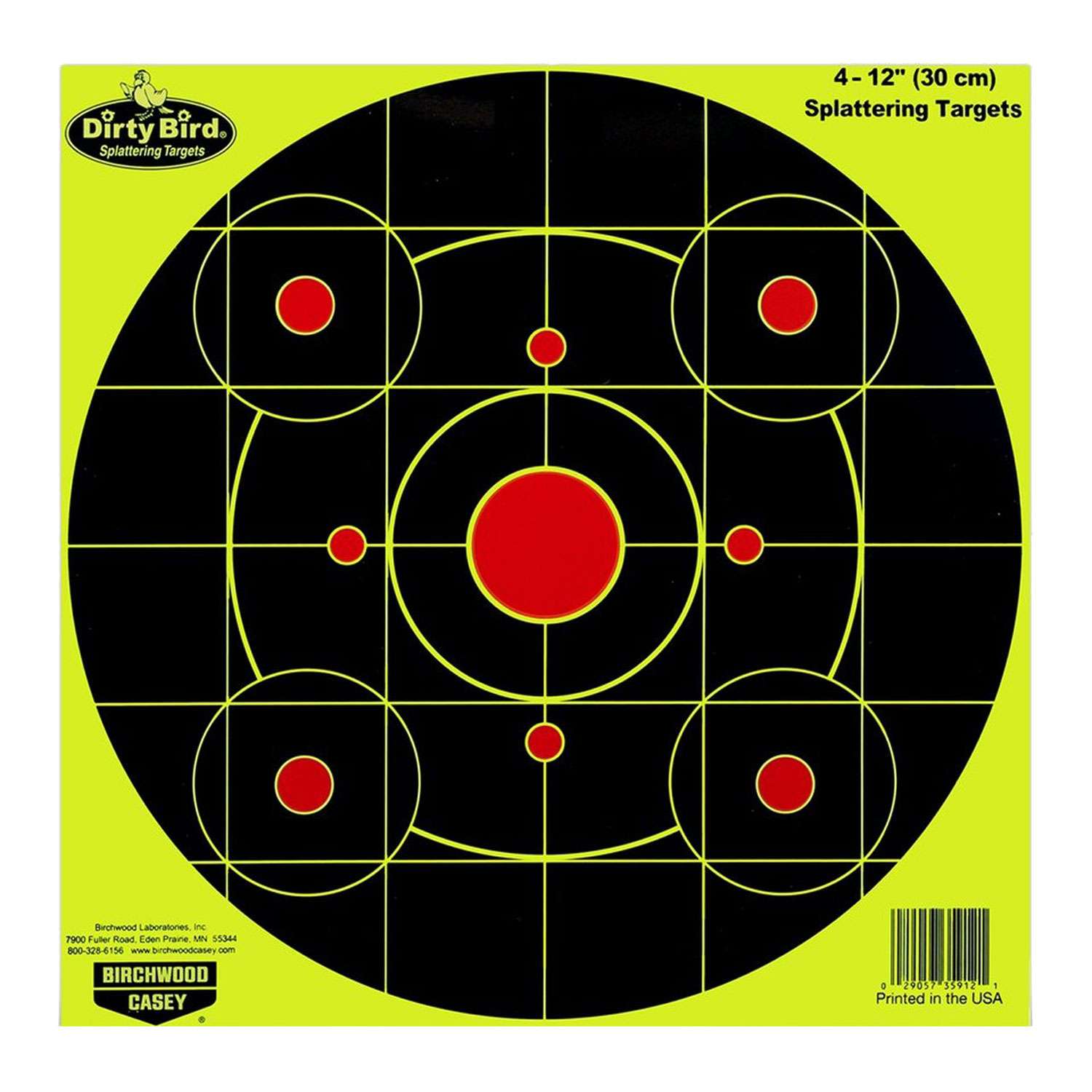 Dirty Bird 12 Yellow Bullseye Target - 4 Pack