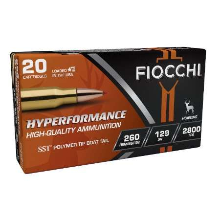 Fiocchi 260 Rem 129GR Sst 20-RD 10 Boxes Per Case