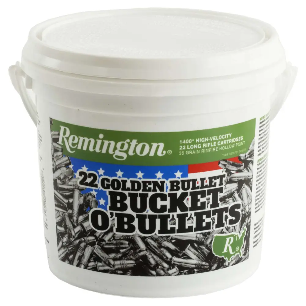 Remington 22 Golden Bullet 22LR Hv 36GR Hp 1400RD Bucket