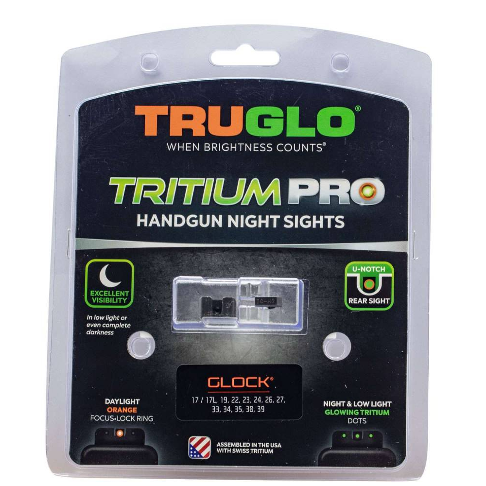 Truglo Tritium Pro Handgun Sight Set for Glock High Set Orange