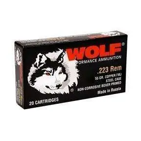 Wolf 223 Rem 55GR Fmj Steel Case 20-RD Box