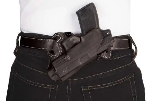 Desantis Small of Back Holster Black Leather Rh for Glock 17/19
