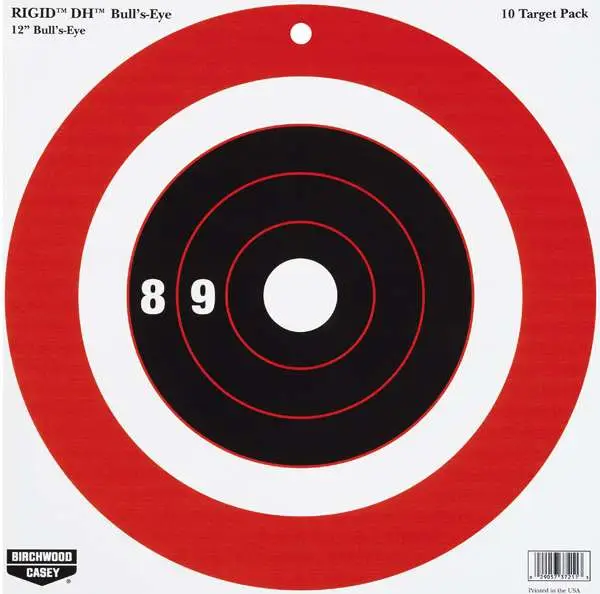 Birchwood Casey Rigid 12 Bullseye Target 10-PACK Black/orange