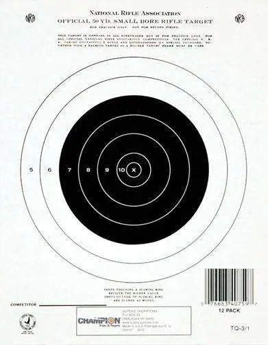 Champion Nra Target GTQ31 50YD Single Bullseye 12PK