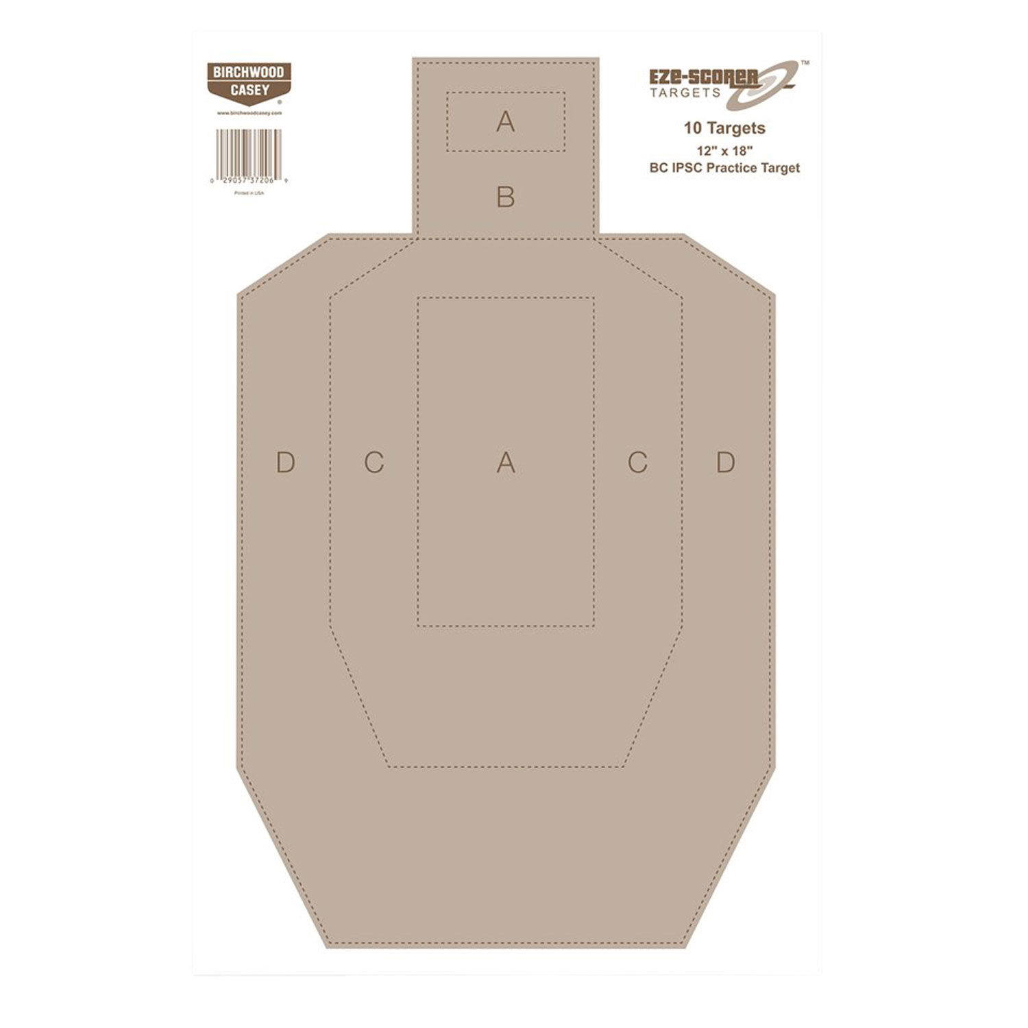 Birchwood Casey Eze-scorer 12X18 Ipsc Practice Paper 10 Pack