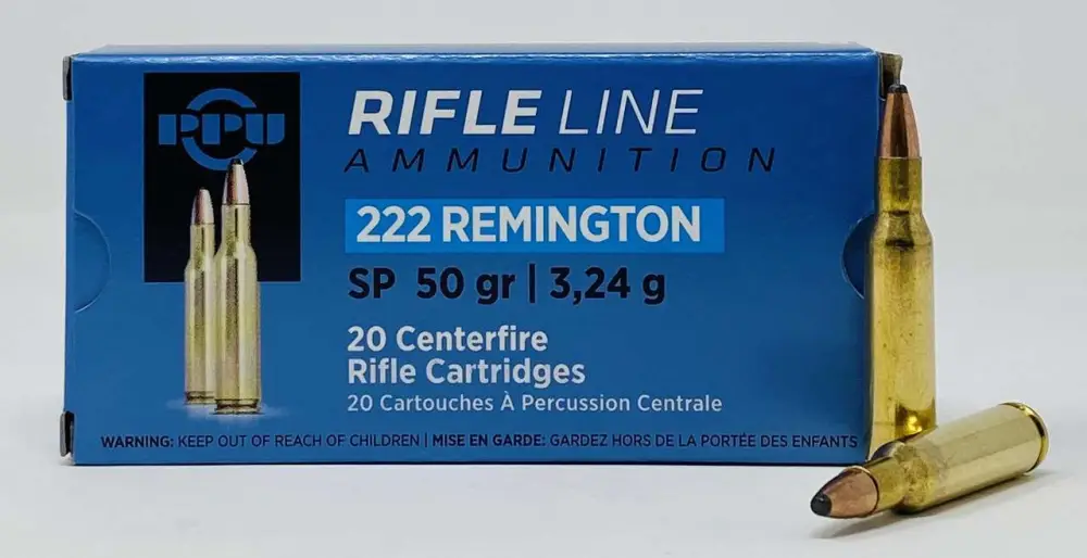 Ppu 222 Remington 50GR Soft Point 20RD Box