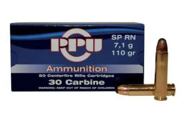 Ppu .30 Carbine 110GR Soft Point 50RD Box 10 Boxes Per Case