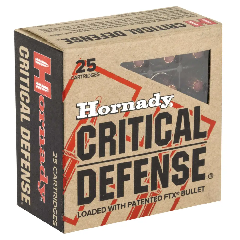 Hornady Critical Defense 380 Acp 90GR Ftx 25RD