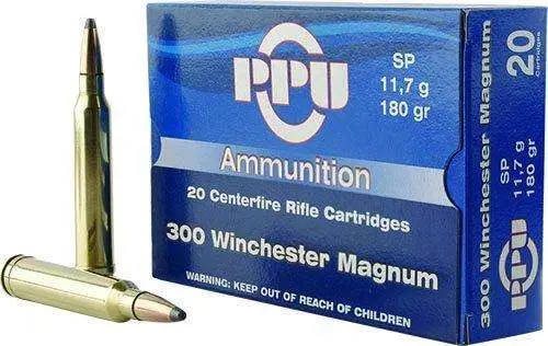 Ppu 300 Win Mag 180GR Soft Point 20RD Box, 10 Boxes Per Case