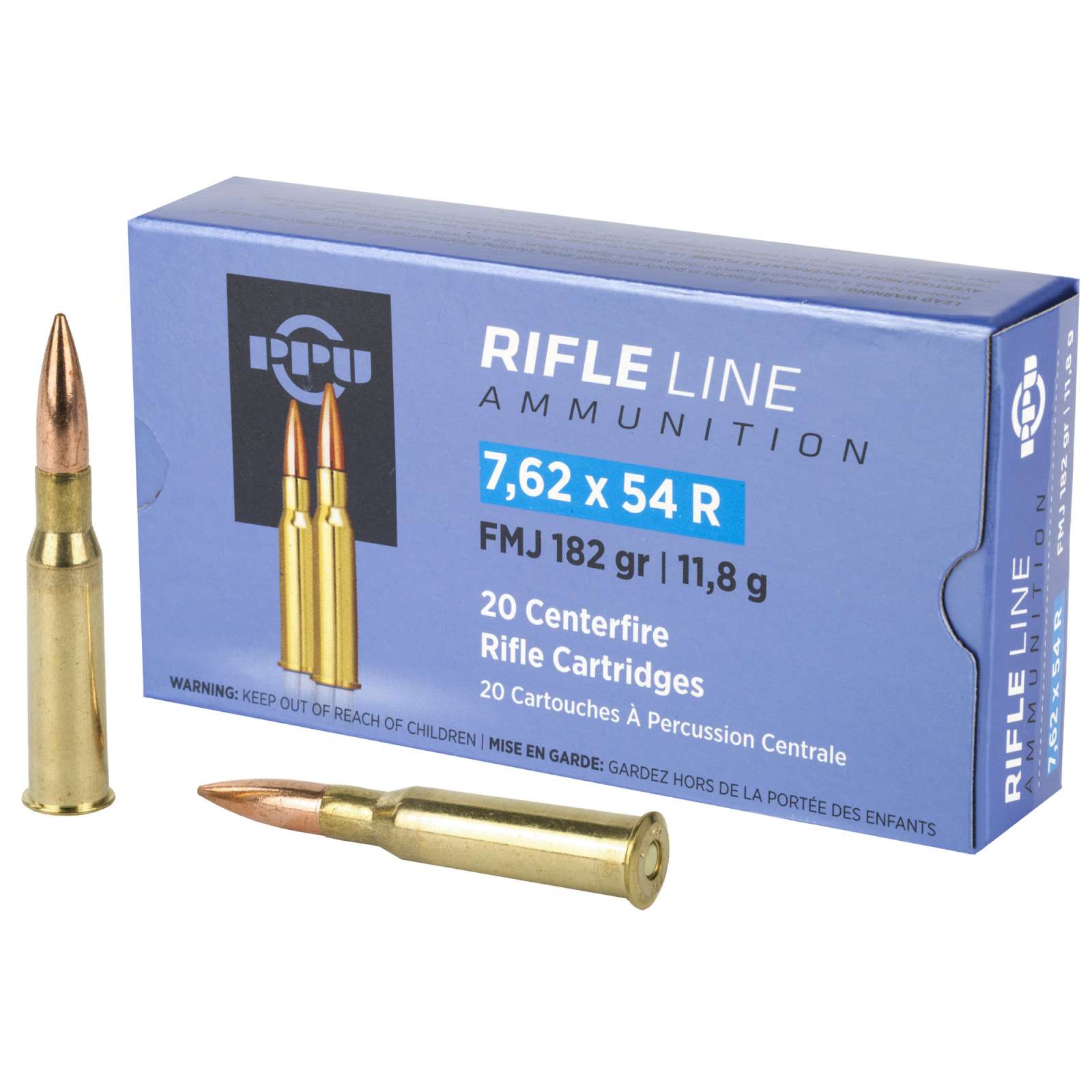 Ppu 7.62X54R 182GR Full Metal Jacket 20RD Box 10 Boxes/case