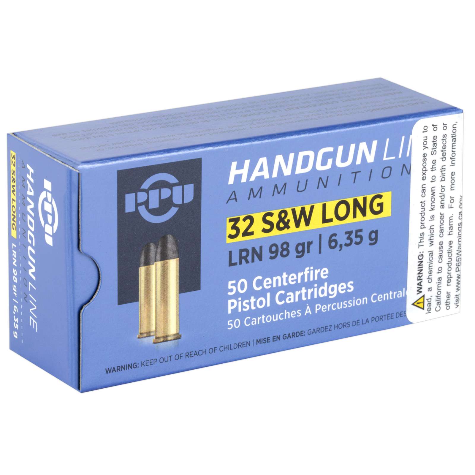 Ppu 32 S&w Long 98GR Lead Round Nose 50 Rds