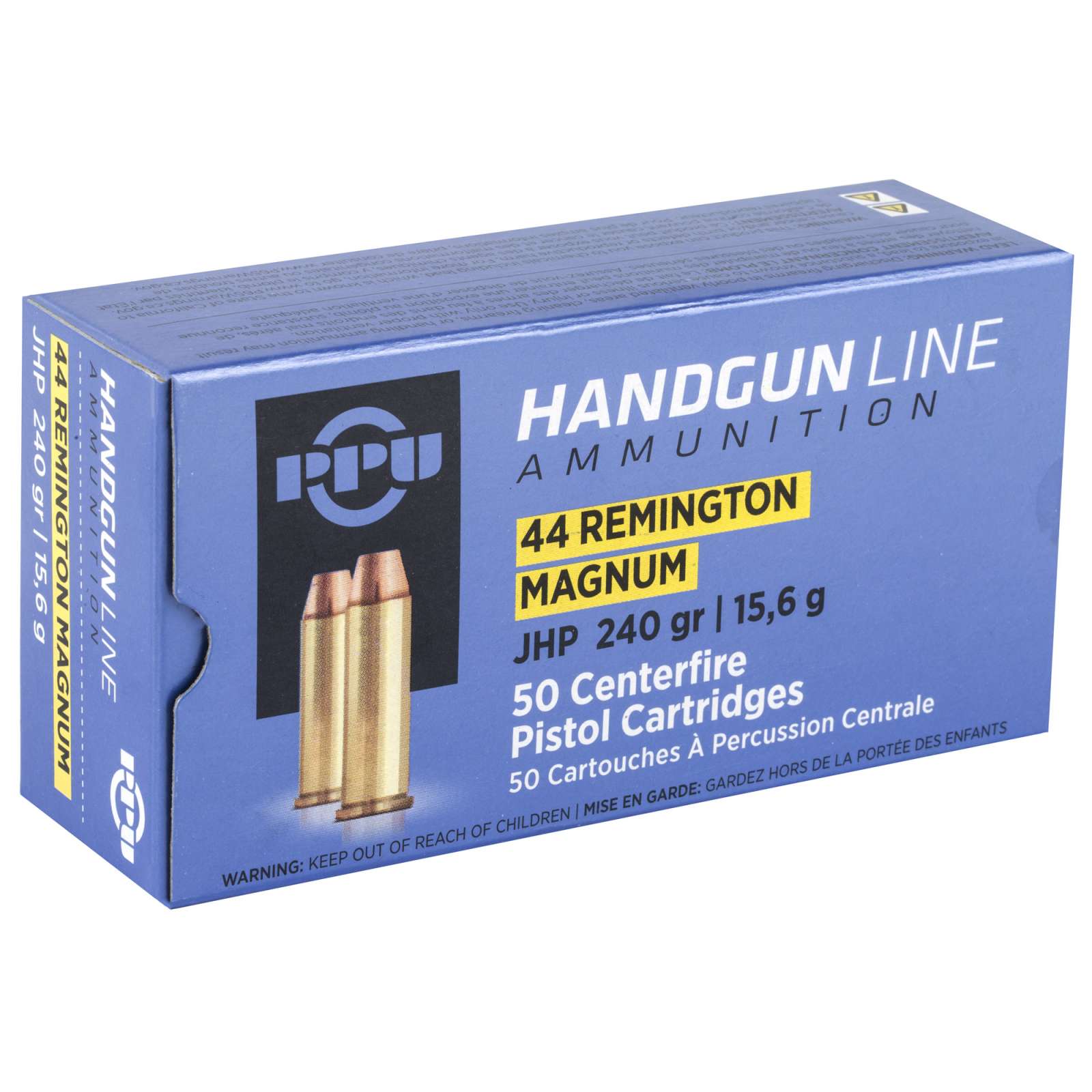 Ppu 44 Rem Mag 240GR Jhp 50RD 10 Boxes Per Case