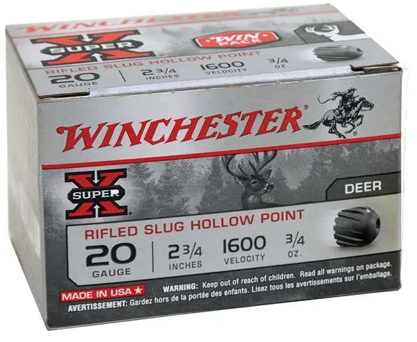 Winchester Super X 20GA 2 3/4 3/4OZ Rifled Slug 15RD Value Pack
