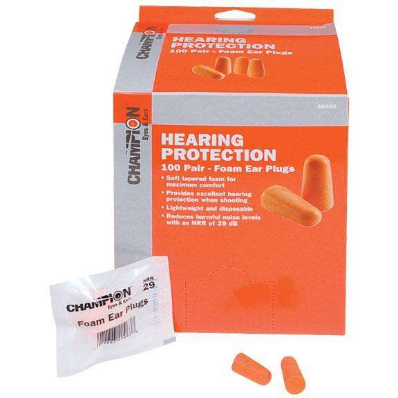 Champion Foam Ear Plugs 100 Pair Orange