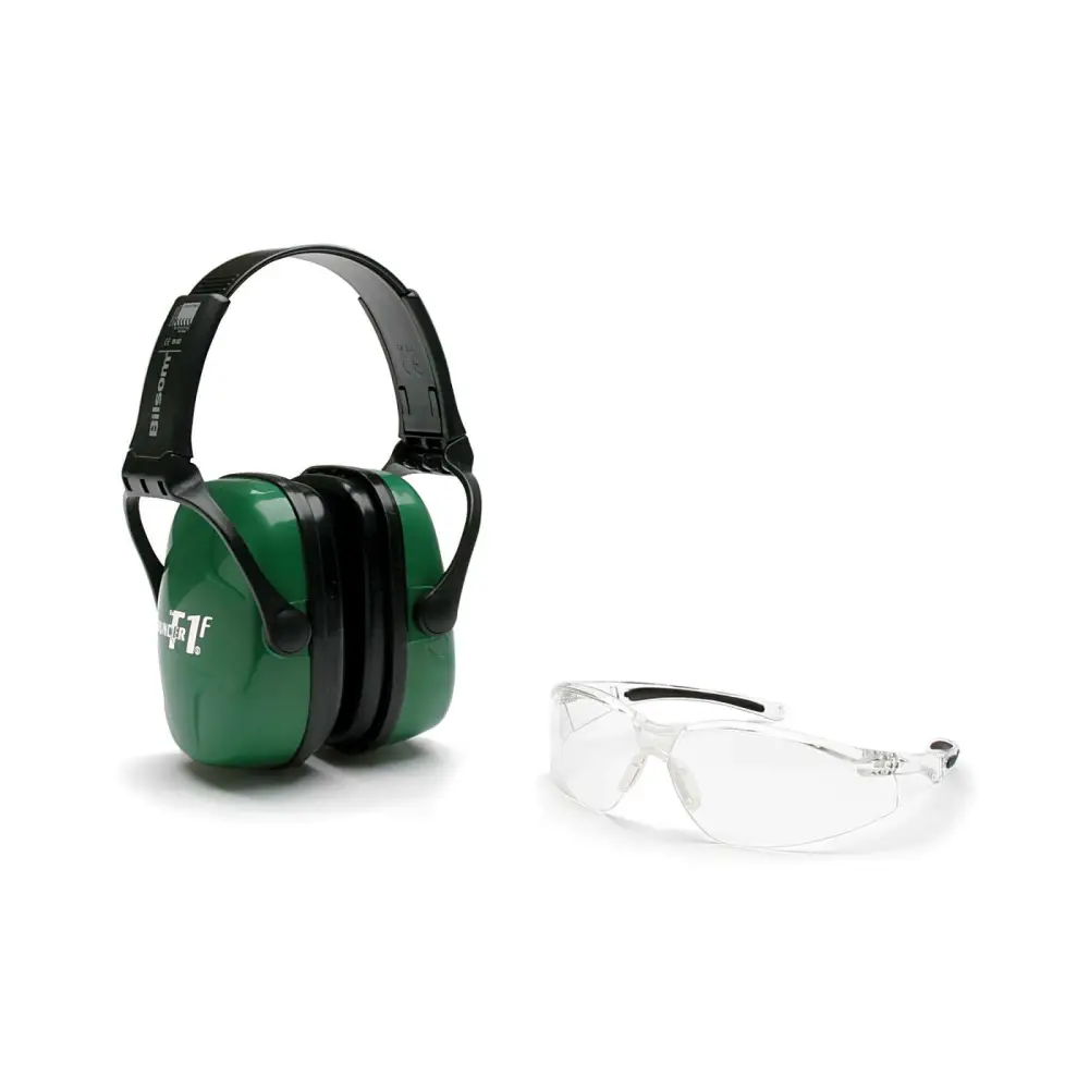 Howard Leight Adult Shooting Combo Kit Green Earmuff & Glasses