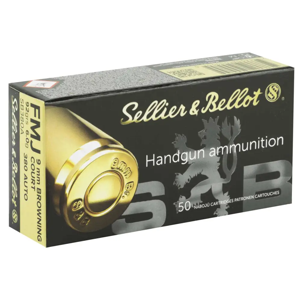 Sellier & Bellot 380 Acp 92GR Full Metal Jacket 50 Rd