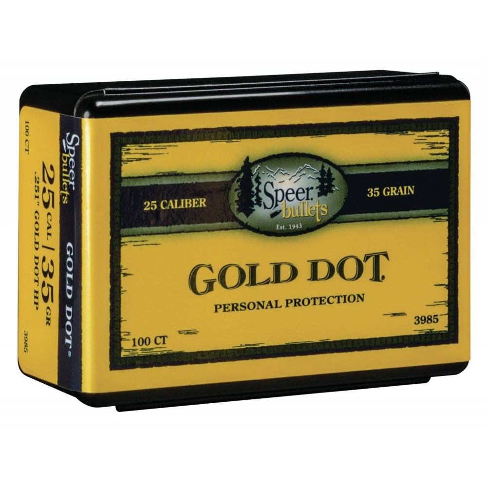 Speer Gold Dot 25 Cal .251 35 Gr Hollow Point 100 Per Box