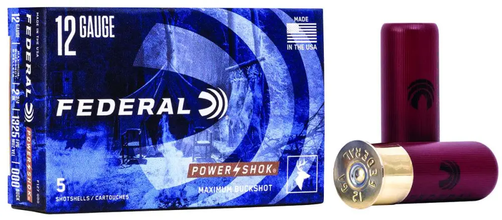 Federal Powershok 12GA 2.75 000 Buck 8 Pellets 5RD
