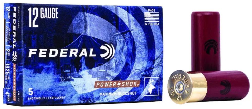 Federal Power Shok 12GA 2-3/4 4 Buck 5RD Box