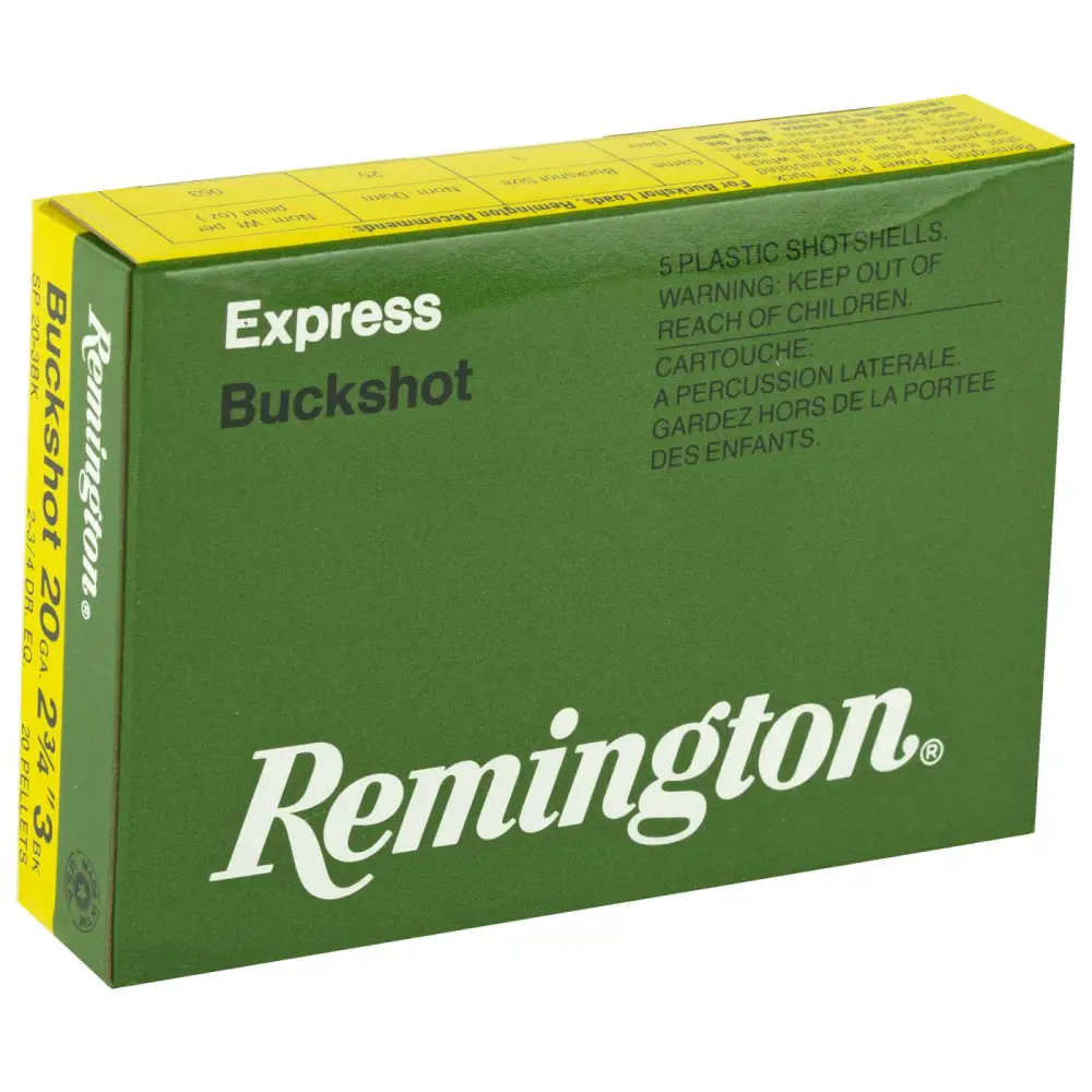 Remington Express Buckshot 20GA 3 Buck 20 Pellets 5RD