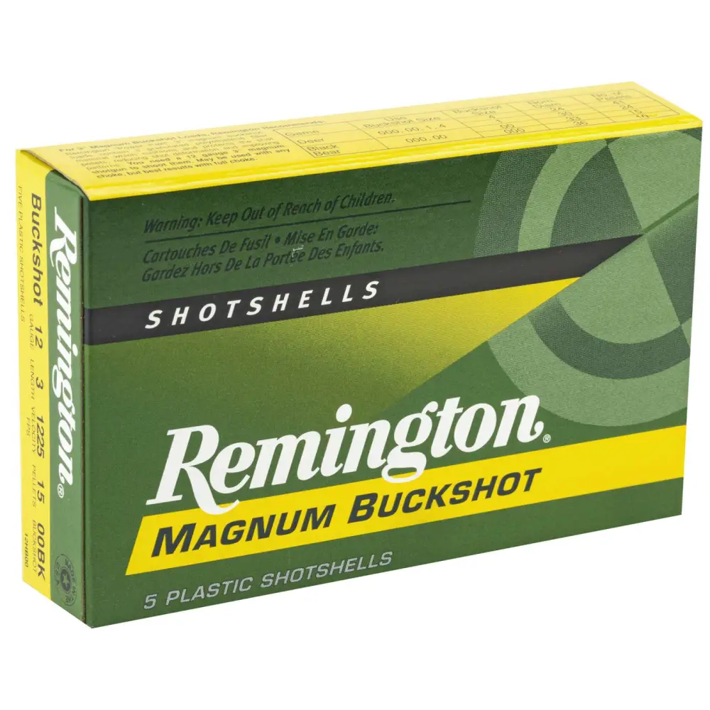 Remington 12GA 3 00 Buckshot 15 Pellets 5RD