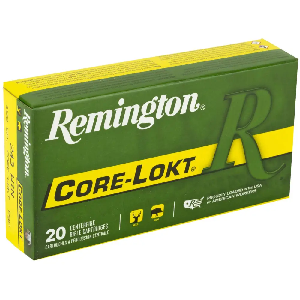 Remington Core-lokt 243 Win 100GR Pointed Soft Point 20RD