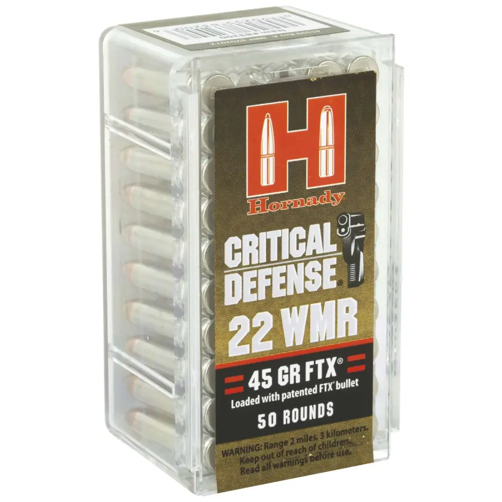 Hornady Critical Defense 22WMR 45GR Ftx 50RD