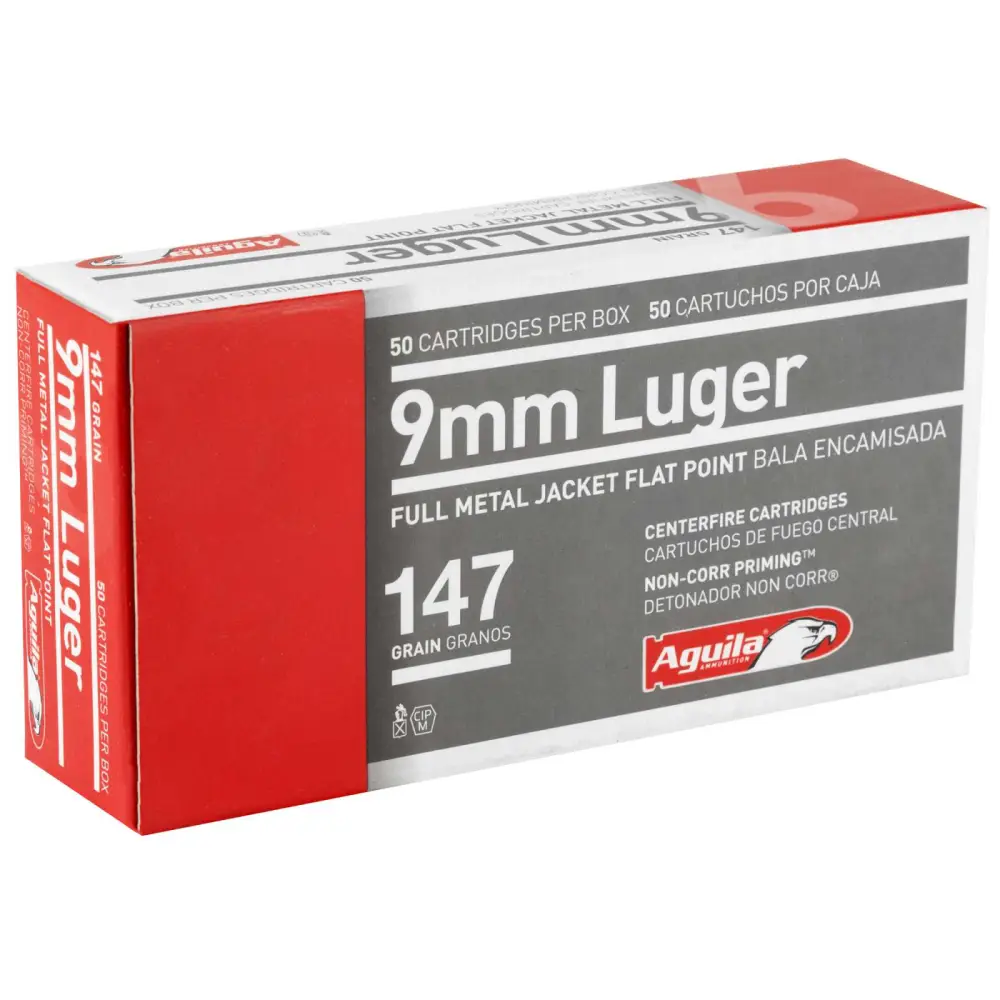 Aguila 9MM Luger 147GR Fmj Flat Point 50RD