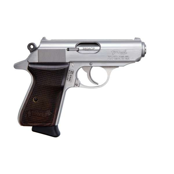 Walther Ppk/s 380ACP 7+1 Stainless Walnut Grips