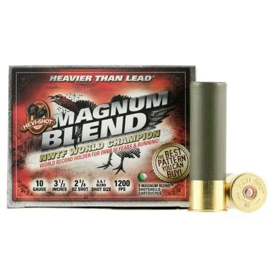 Hevi-shot Magnum Blend 10GA 3.5IN 2 3/8OZ 5 6 7 5RD 10 Box Case