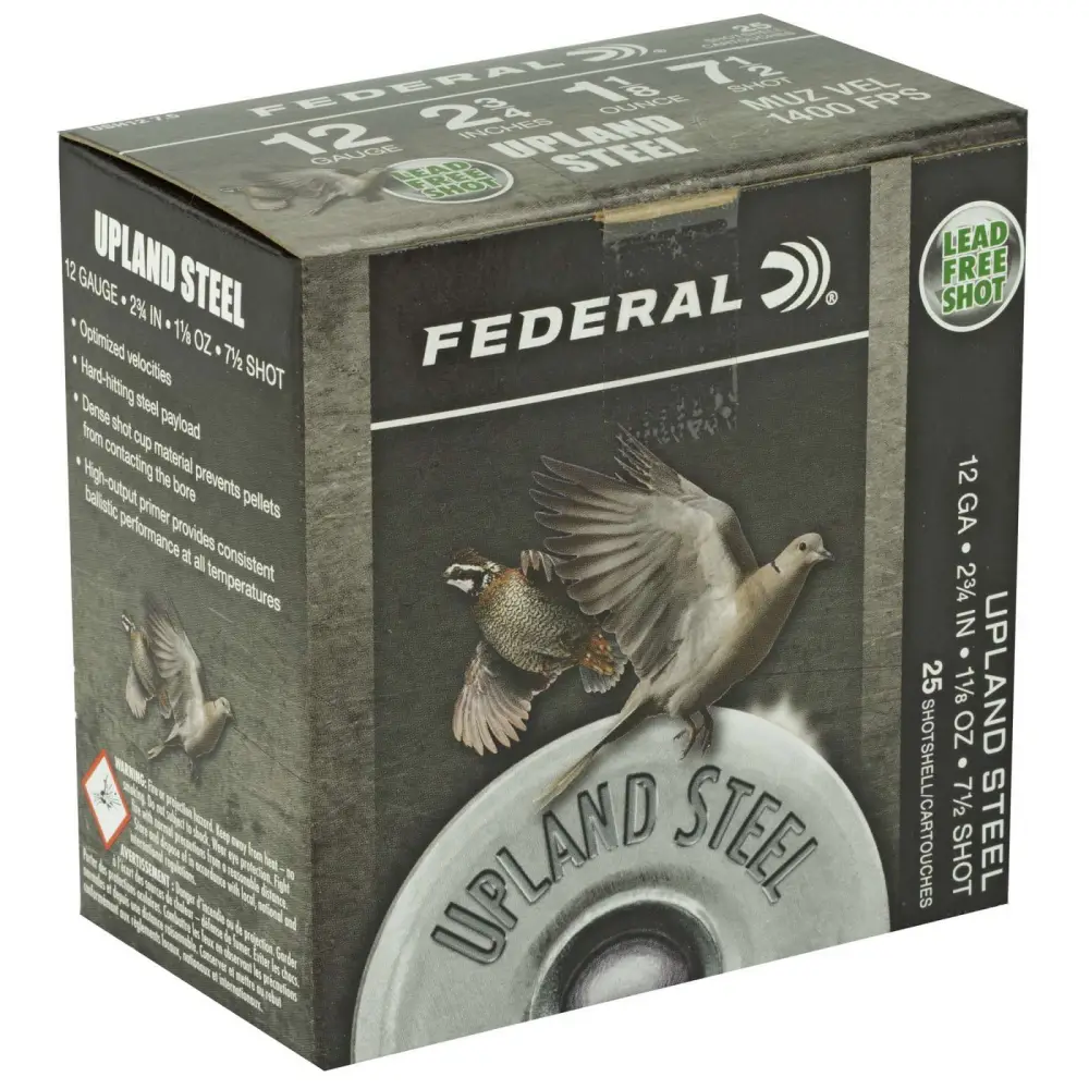 Federal Upland Steel 12GA 2-3/4 1-1/8 Oz 7.5 Shot 25RD 10BX/CS