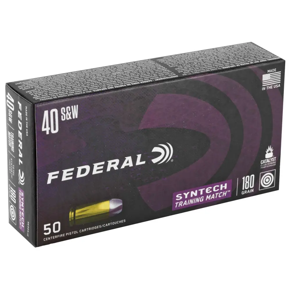 Federal 40 S&w 180GR Syntech Training Match Ammo 50RD