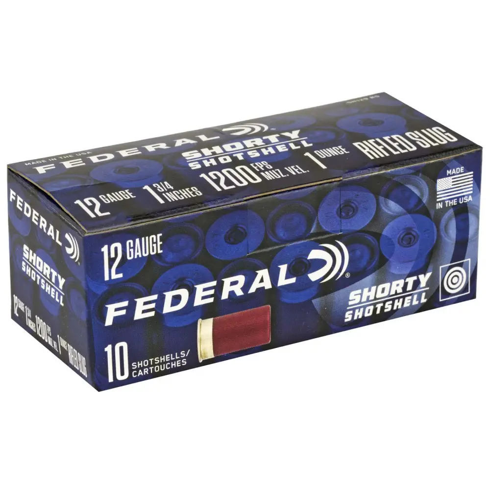 Federal 12GA 1 3/4 Rifled Slug Shorty Shotshell Ammo 10RD