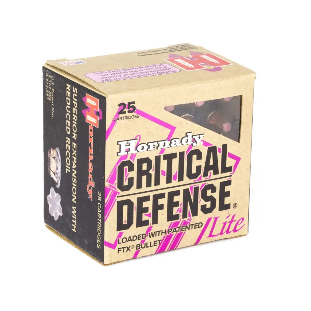 Hornady Critical Defense 38 Special Lite 90GR Ftx 25RD