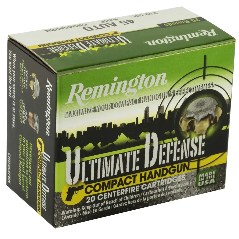 Remington Ultimate Defense 45 Auto 230GR 20RD Jhp Ammo