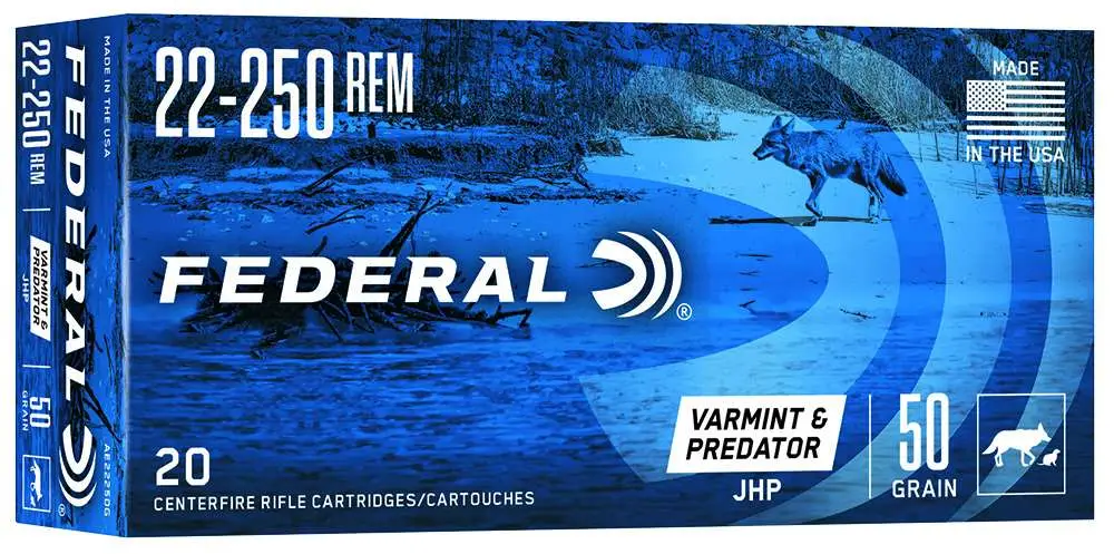 Federal American Eagle 22-250 Rem 50GR Jhp 20RD Box