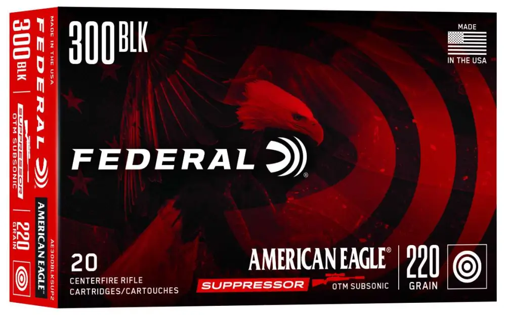 Federal American Eagle 300 Blackout 220GR Otm Suppressor 20RD