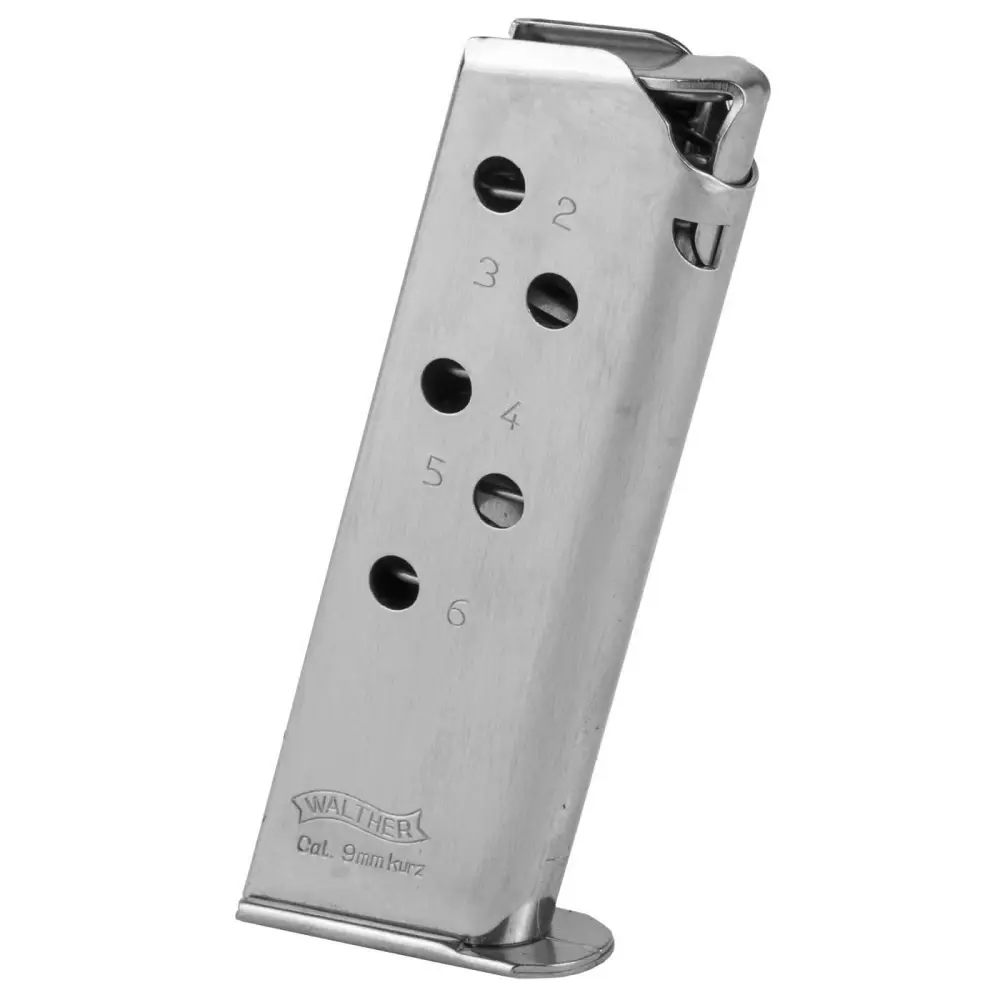 Walther Ppk 380ACP 6RD Nickel Magazine