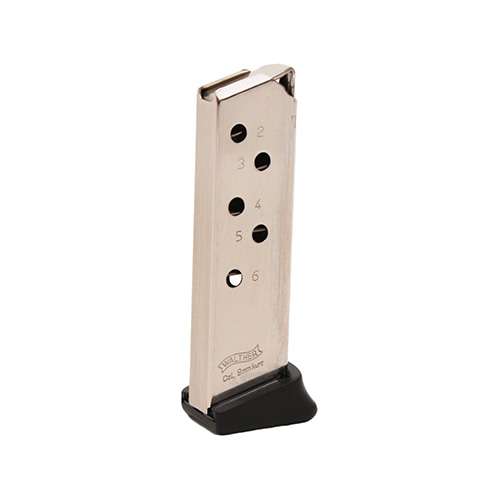 Walther Ppk 380ACP 6RD Nickel Magazine With Finger Rest