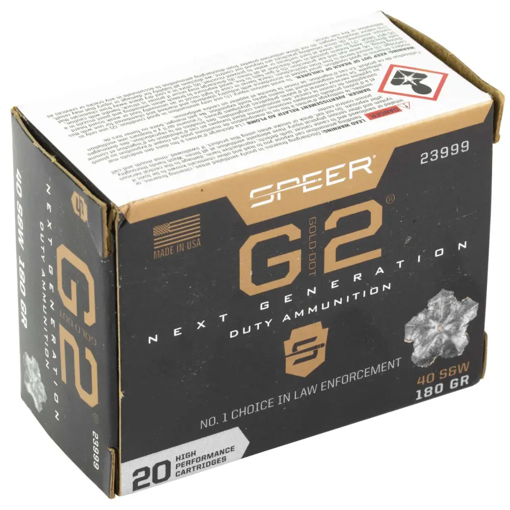 Speer Gold Dot G2 40 S&w 180GR 20RD