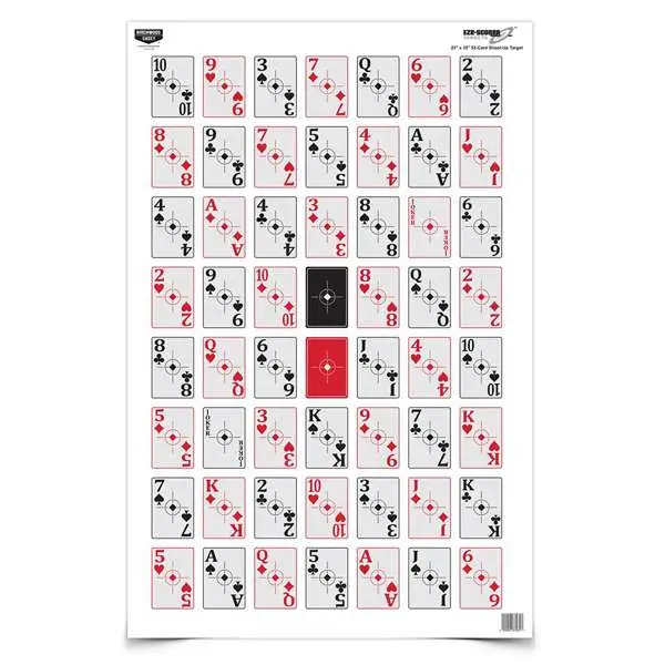 Birchwood Casey Eze-scorer 52-CARD Shoot-up Target 23 X 35 Black/red 100/PKG